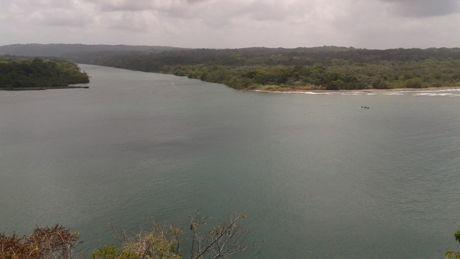 Chagre  river meets the Caribbean Sea