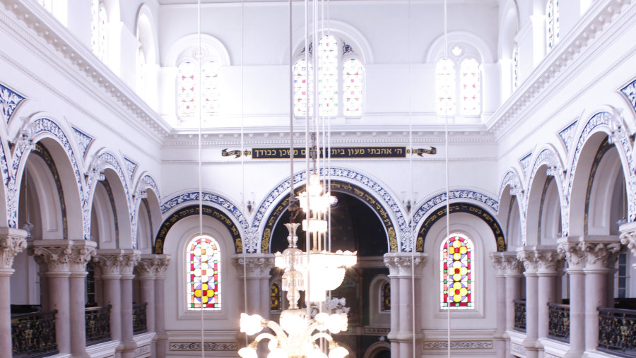 Inside synagogue