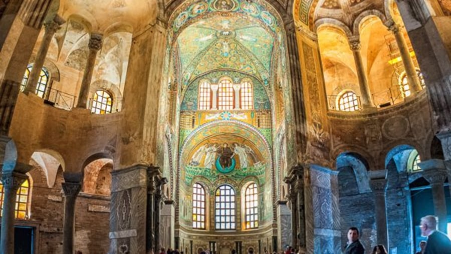 Interior of the Byzantine Basilica of San Vitale