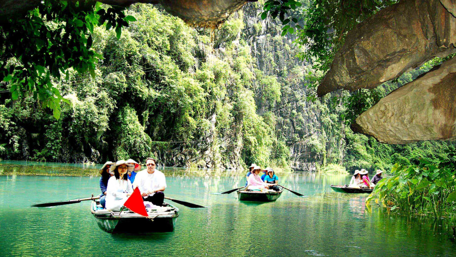 Discover natural caves while boating