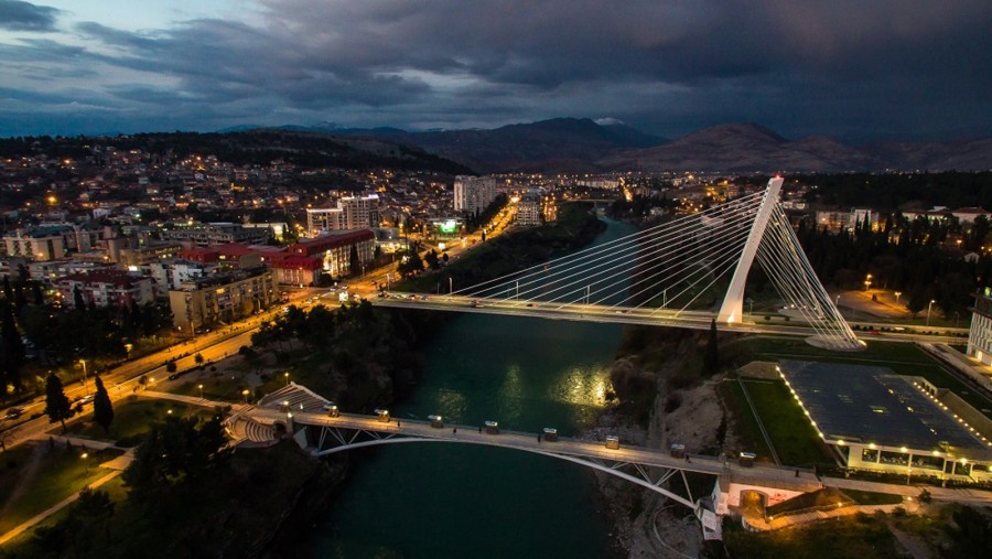 Podgorica city under the night sky - Monte Mare Travel