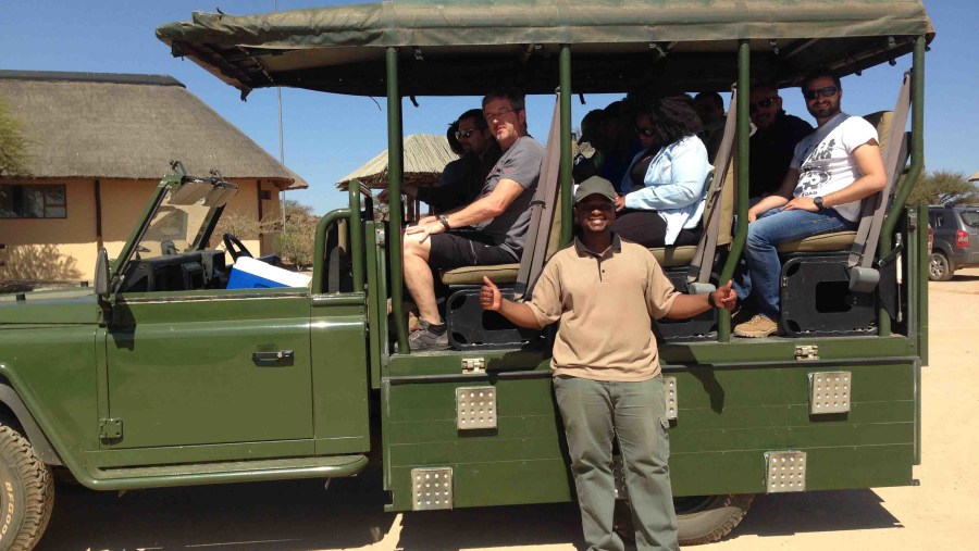 Travelers on their safari