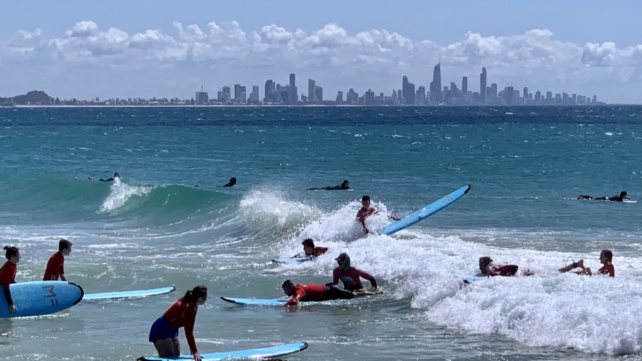 Surfing at Currumbin