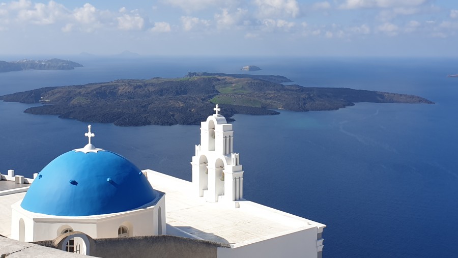 View of the Aegean Sea in Greece