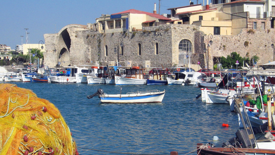 Crowded Marina with Boats in Heraklion