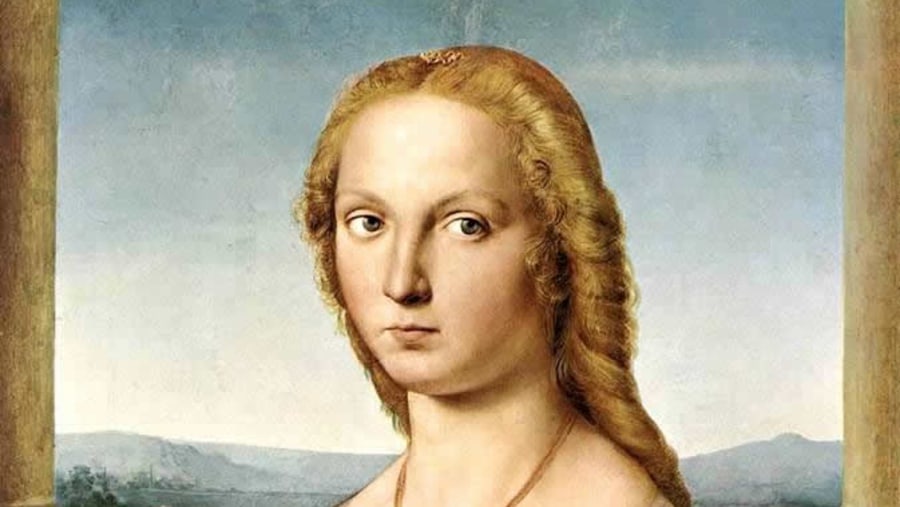 Young Woman with Unicorn- Painting by Raphael