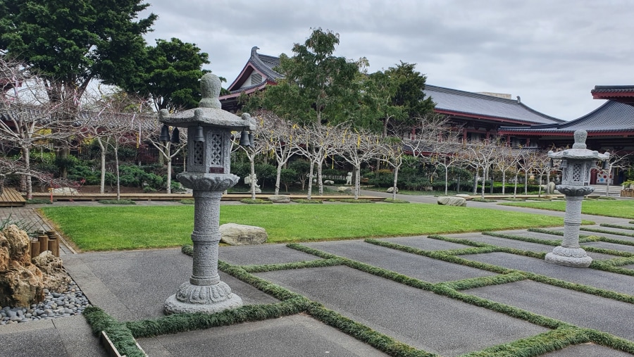 Decorated courtyard in Foguangshan Temple