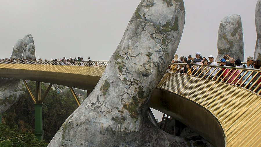 Golden Bridge In Vietnam