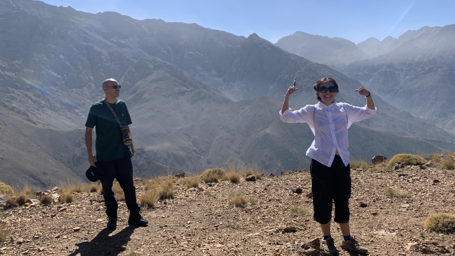 Travellers at the Atlas Mountains