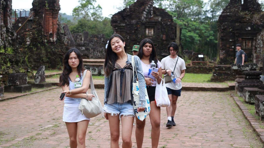 Tourists enjoying the tour