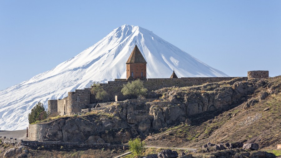 Khor Virap Monastery Mount Ararat in background 