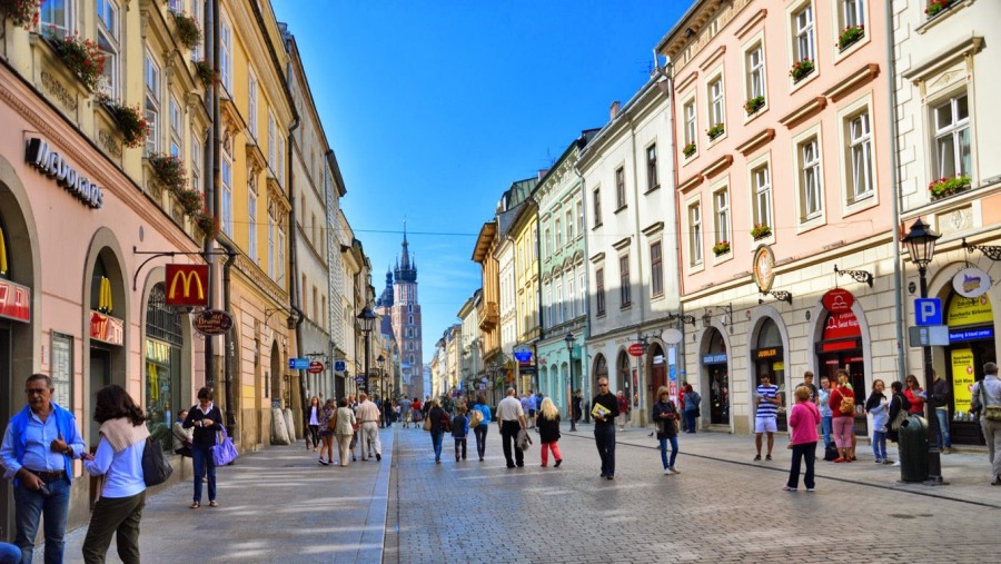 Take a stroll through the Florianska Street in Cracow