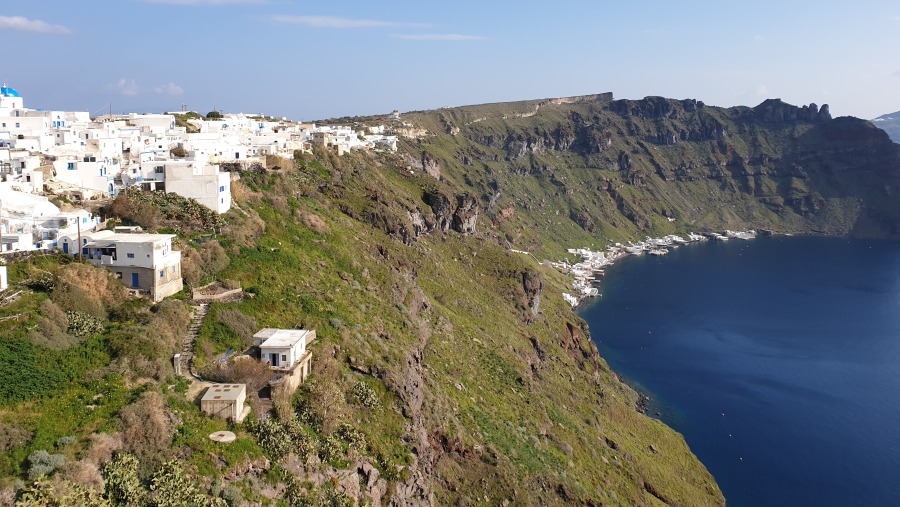 Aegean Sea along the cliffs