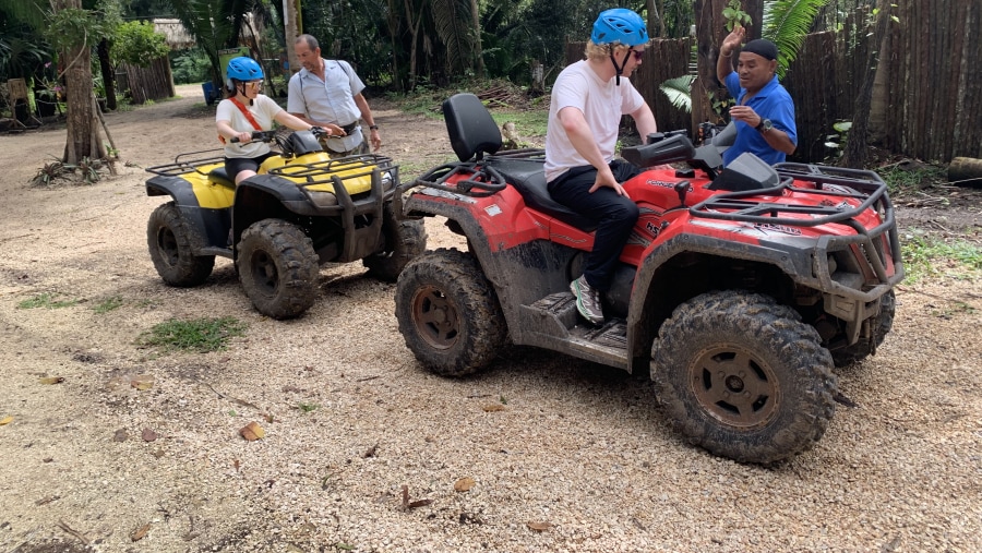 Travelers in ATVs