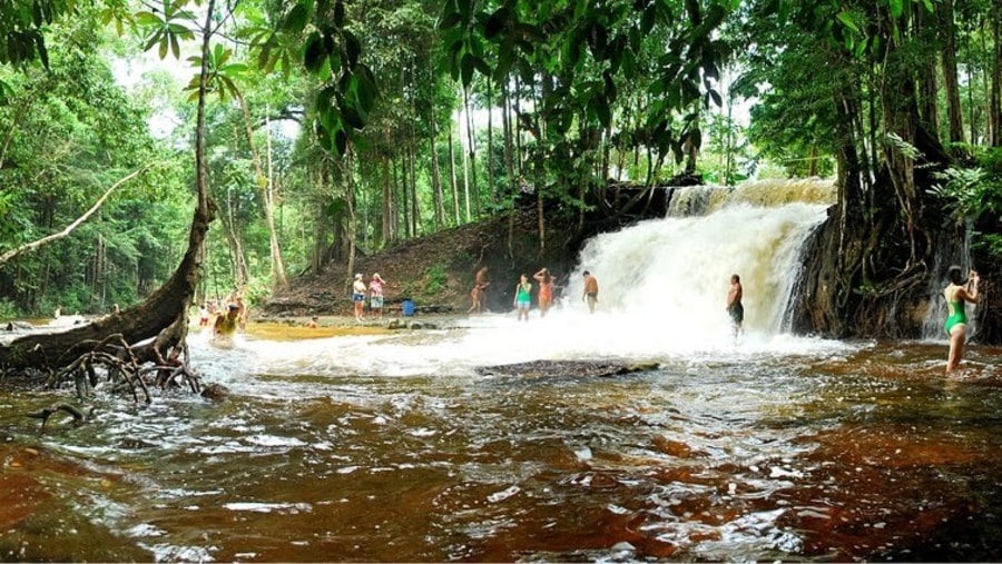 Bathing in Waterfall