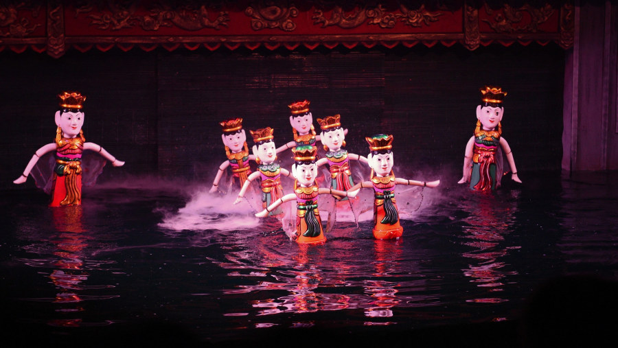 Water Puppet Show in a Mini-theater, Hanoi