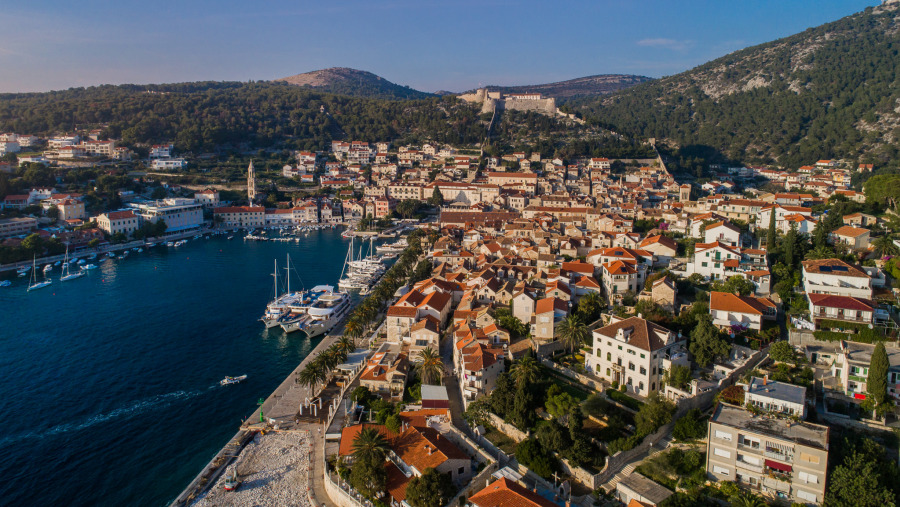 Aerial view of the city