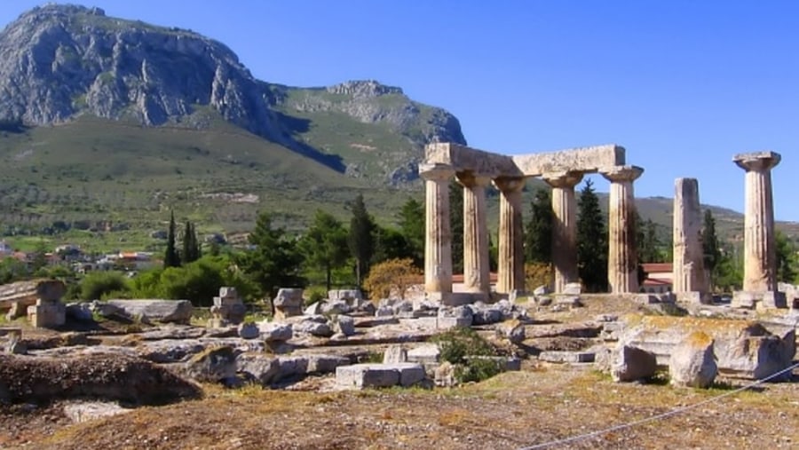 Archaological Site Of Corinth And Temple of Apollo