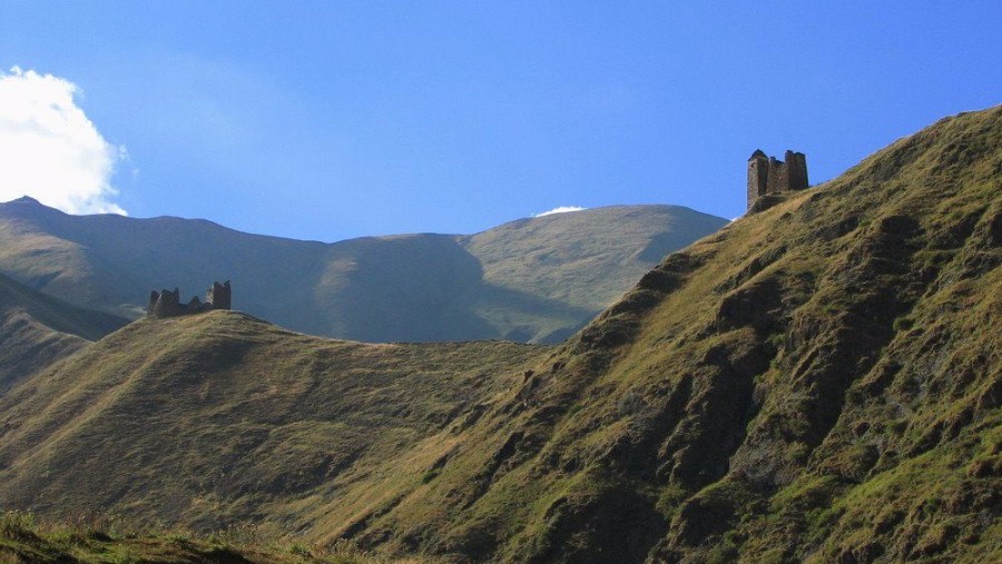 Enjoy the views of the rolling mountains in the Caucasus