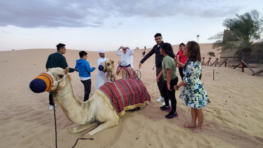Camel ride in Dubai desert