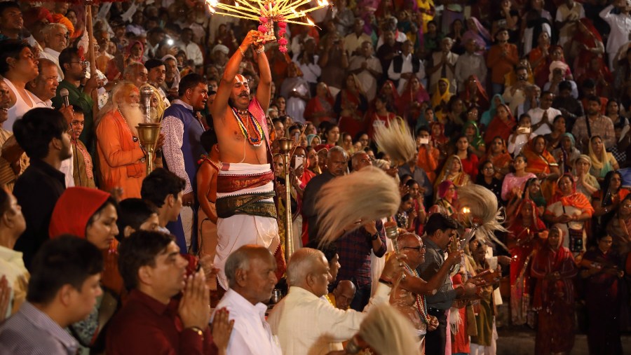 Evening Pray in Pushkar Ghat.