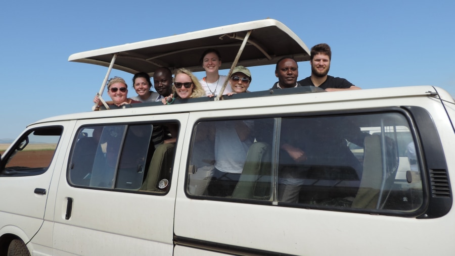 Tourists in the Van en-route to the Ol Pejeta Conservancy