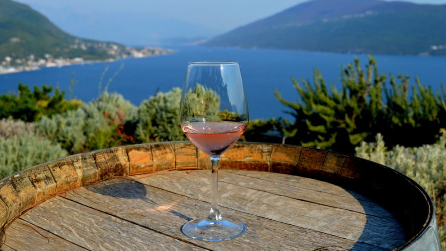 Rose wine and great sea view