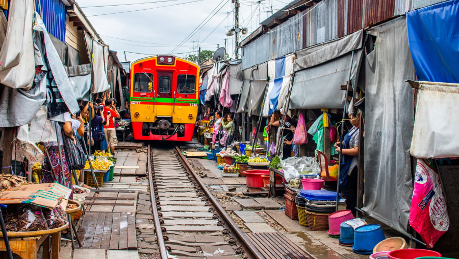 Maeklong Railway Market