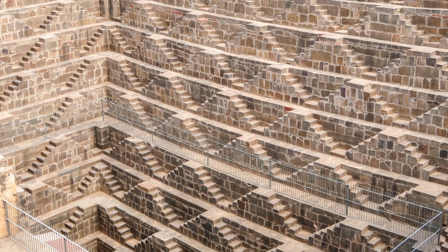 Chand Baori, Rajasthan, deepest and largest stepwells in India.