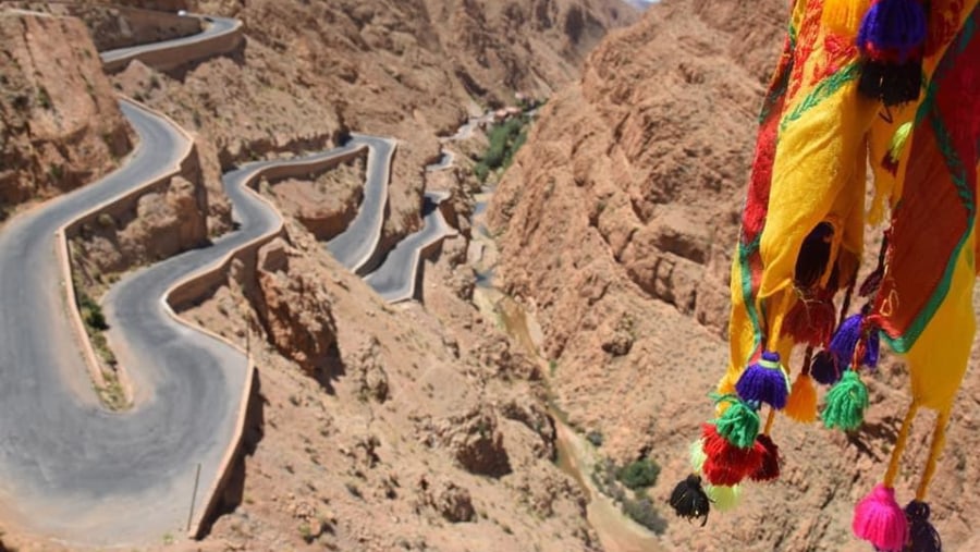 Winding road in the Dades valley