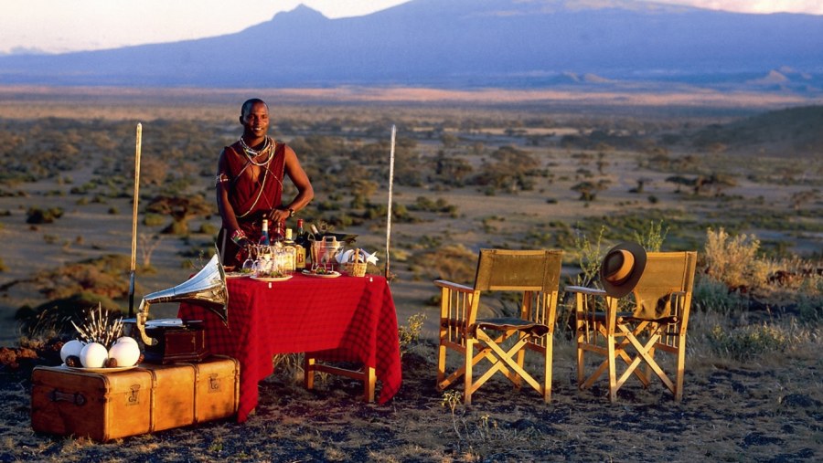 Delicious meal with Mount Kilimanjaro in the background