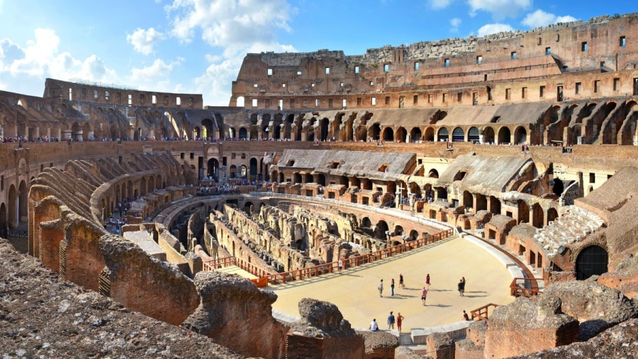 Inside the Colosseum of Rome