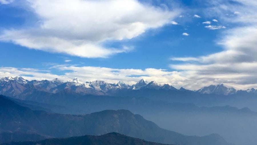 Panoramic view of the Himalayas