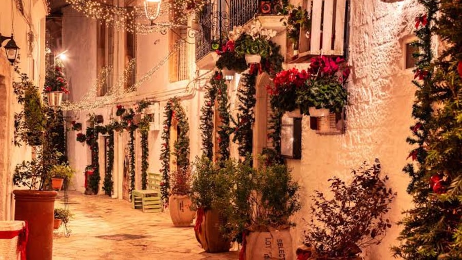 Streets of Apulia During Christmas