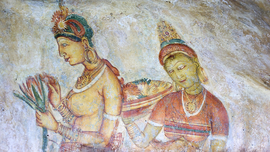 Famous Paintings on Sigiriya Rock, Sri Lanka