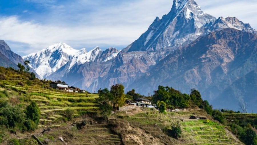 The peak of Annapurna seen from Pokhara