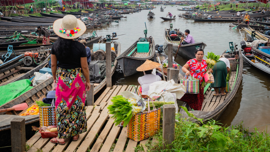 Head to the floating villages of Myanmar
