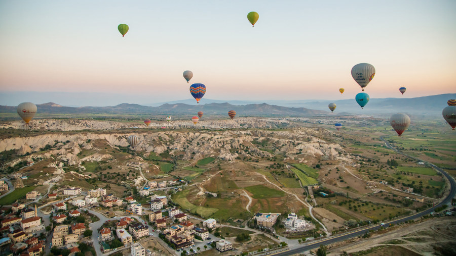 Hot air balloon ride over Cappadocia