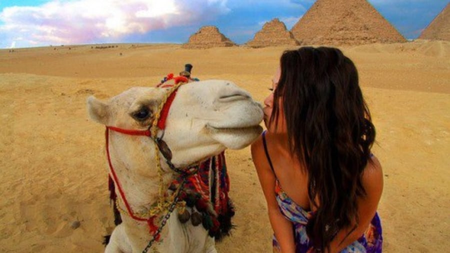 Pose with Camels