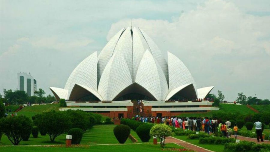 Visit the Lotus Temple in Delhi, India