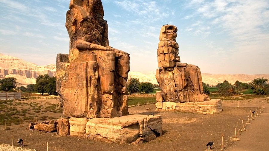 The Colossi of Memnon in Egypt