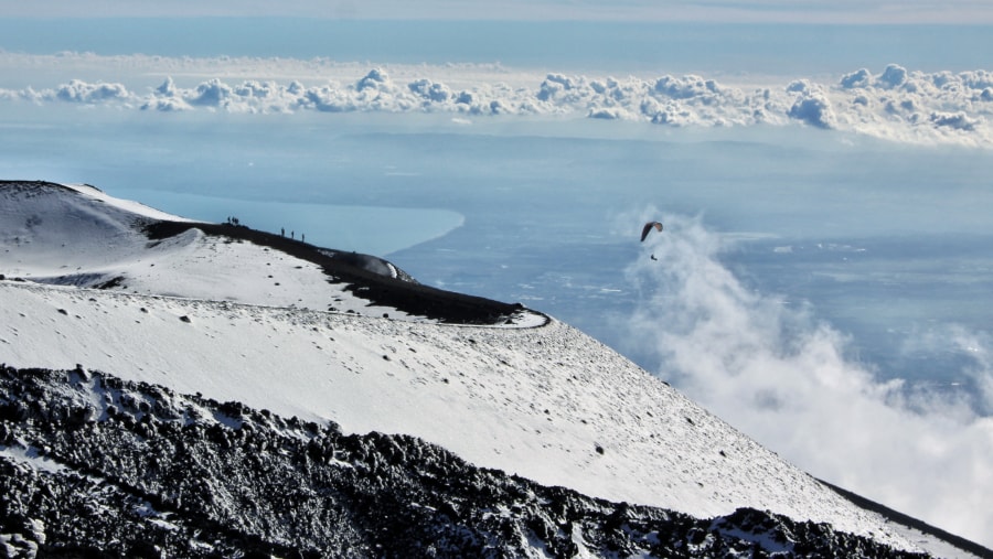 Snow-Clad Mountains at Mount Etna