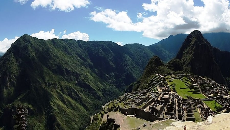 aerial view of Machu Picchu
