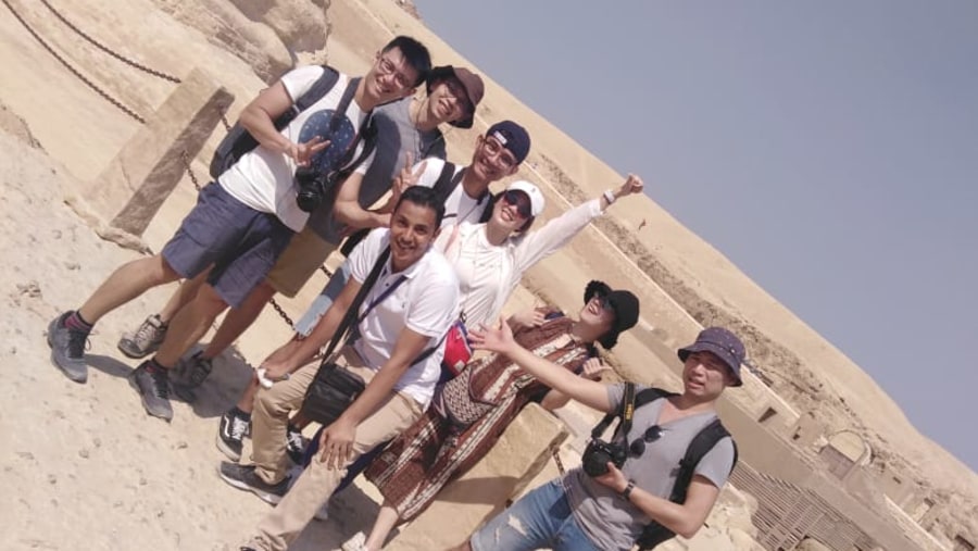 At Giza Pyramids