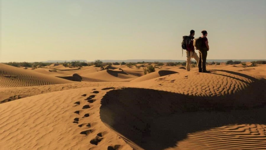 Walk on the dunes of Merzouga