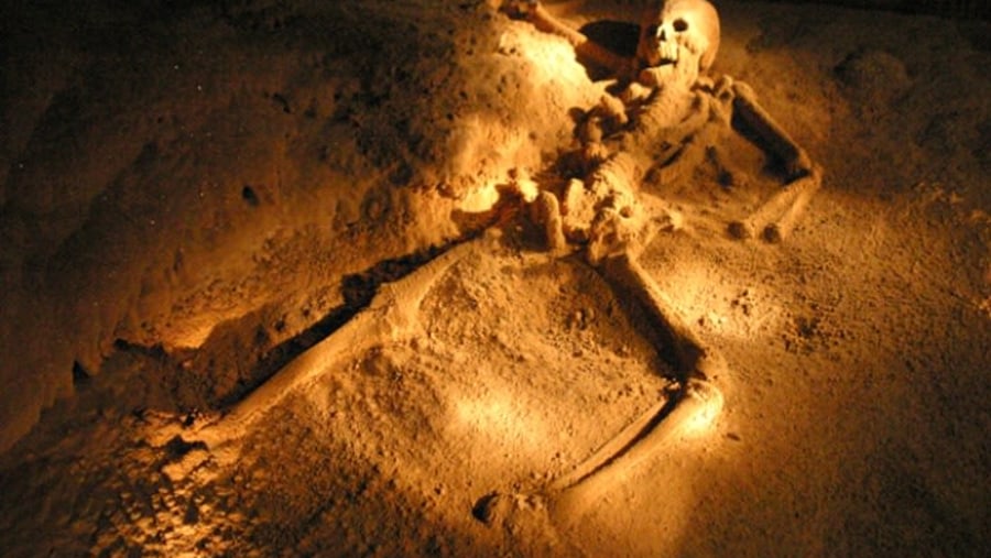 Skeleton inside the cave