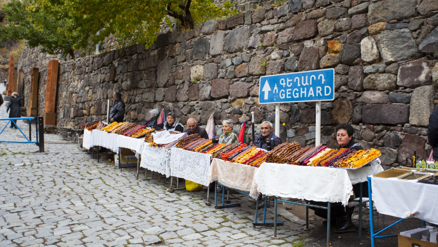 Shopping on the way to Geghard Monastery