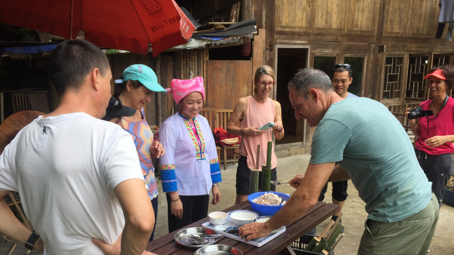 Making Bamboo Rice