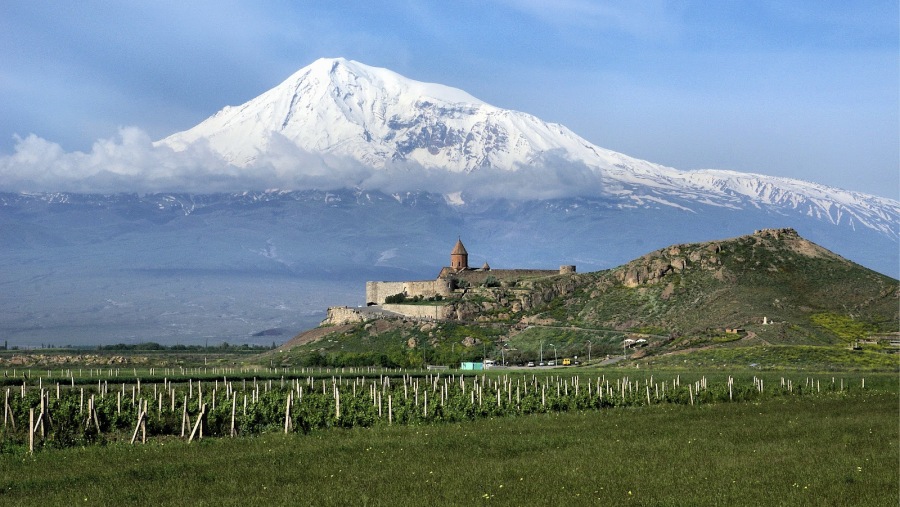 The Great Ararat mount and Khor Virap