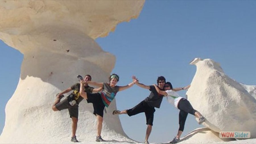 Pose in front of the Bahariya Oasis